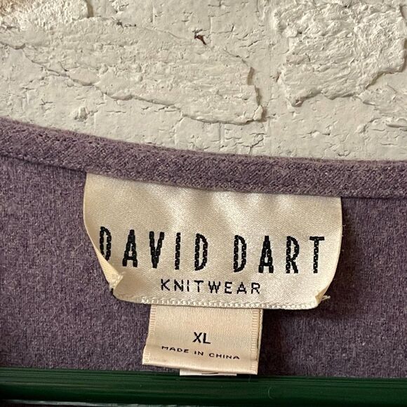 Vintage David Dart Knitware Purple Wool Blend Blazer XL - Picture 5 of 12